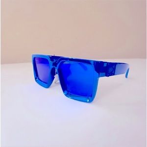Brand New W/Tags Royal Blue Mirror Unisex Sunglasses